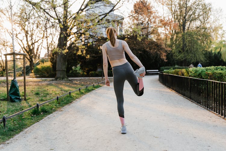 A Woman Doing Stretching Exercise