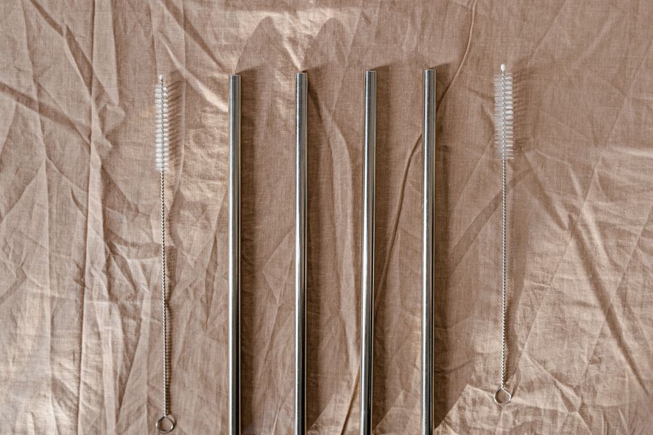 Reusable Metal Straws with Cleaning Brush