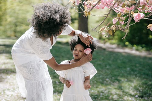 Gratis stockfoto met afro haar, blijdschap, bloemen