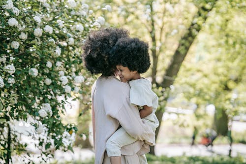 Gratis lagerfoto af afro hår, bære, datter