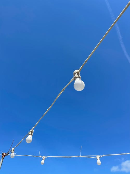 Light Bulbs Under the Blue Sky