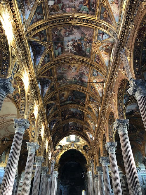 Ceiling Frescos in Baroque Cathedral 