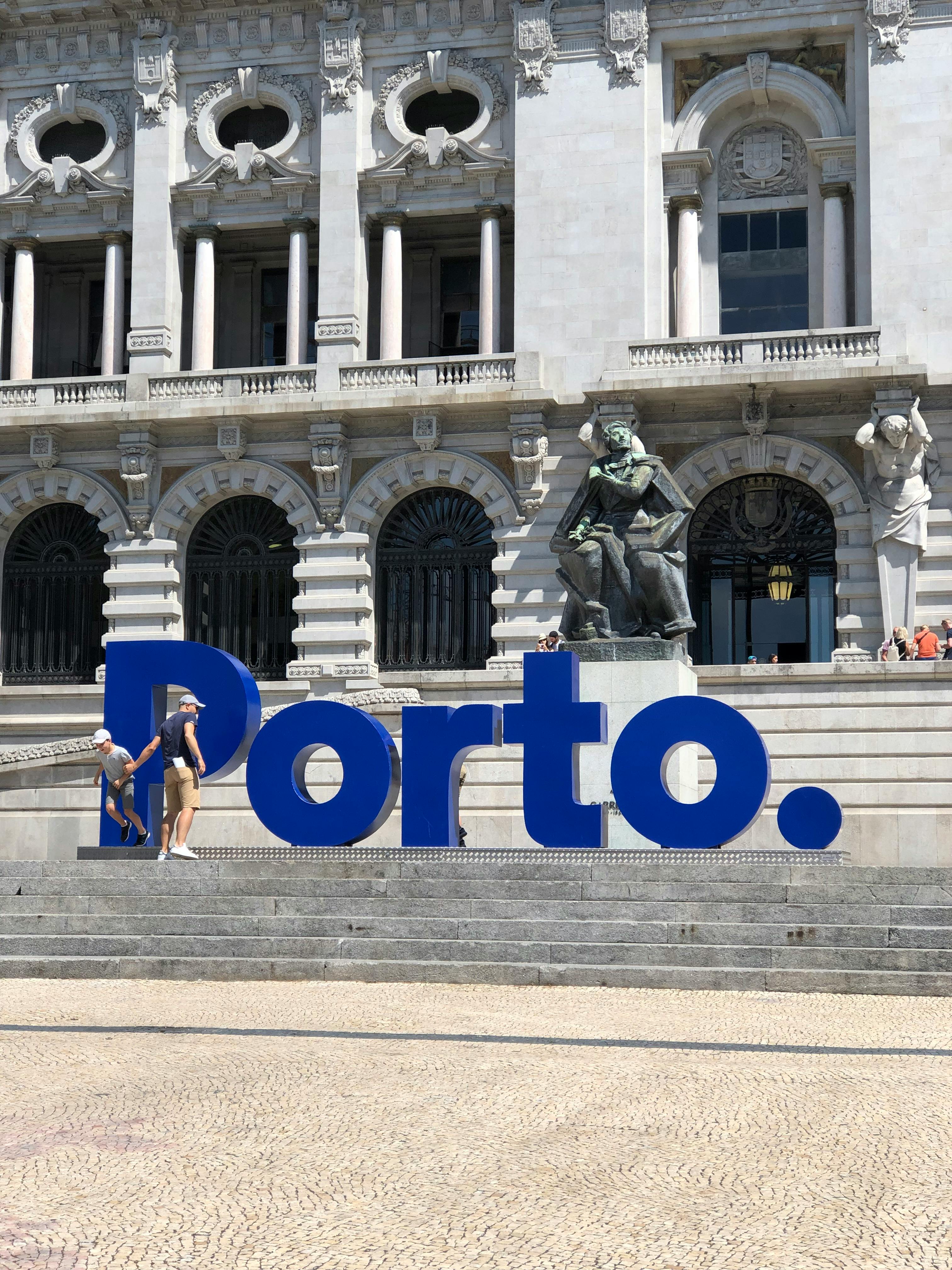 Free Blue Text Sign on the Concrete Stairs Stock Photo