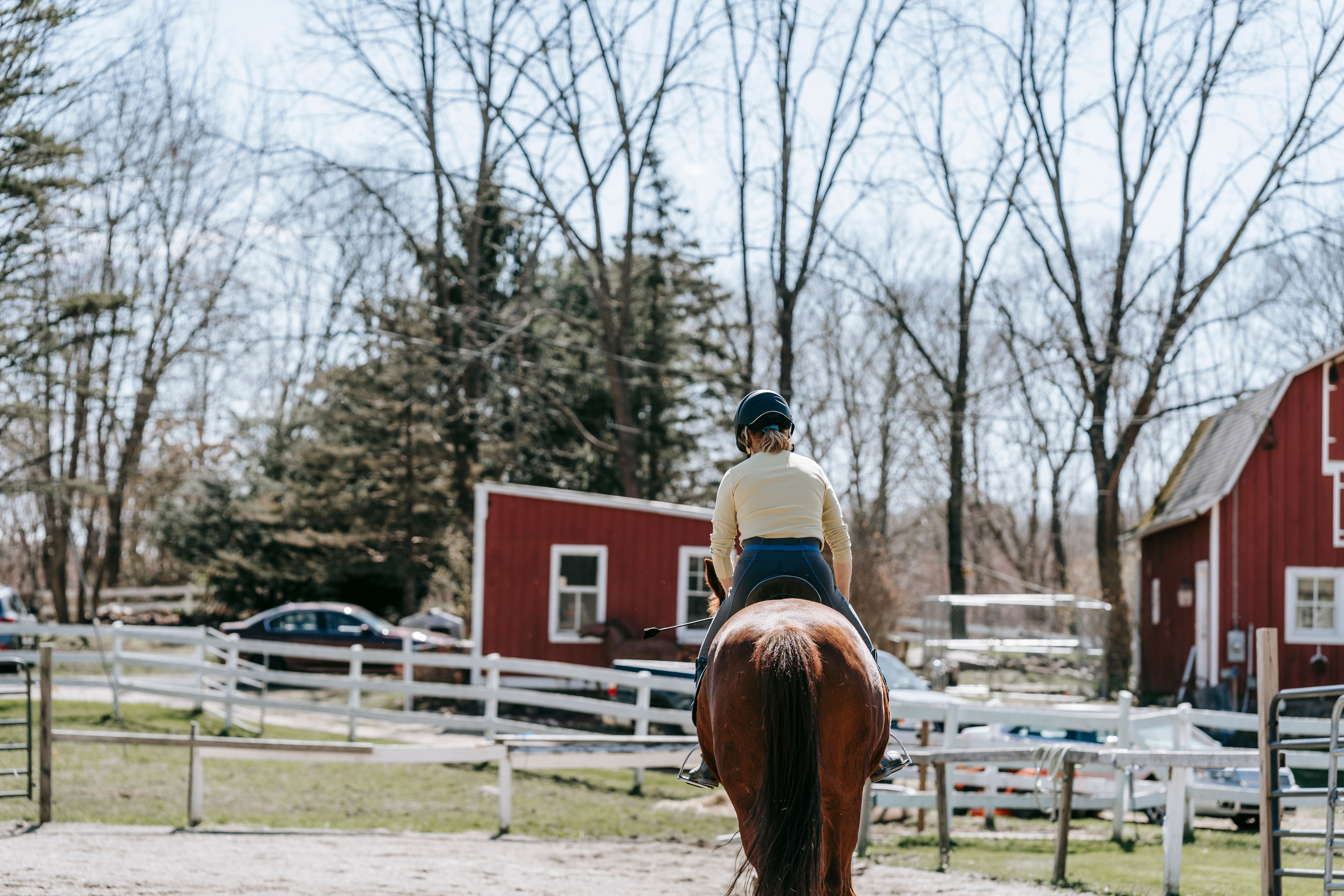 Girl Horseback Riding in Paddock · Free Stock Photo