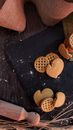 Brown Cookies on Black Wooden Table