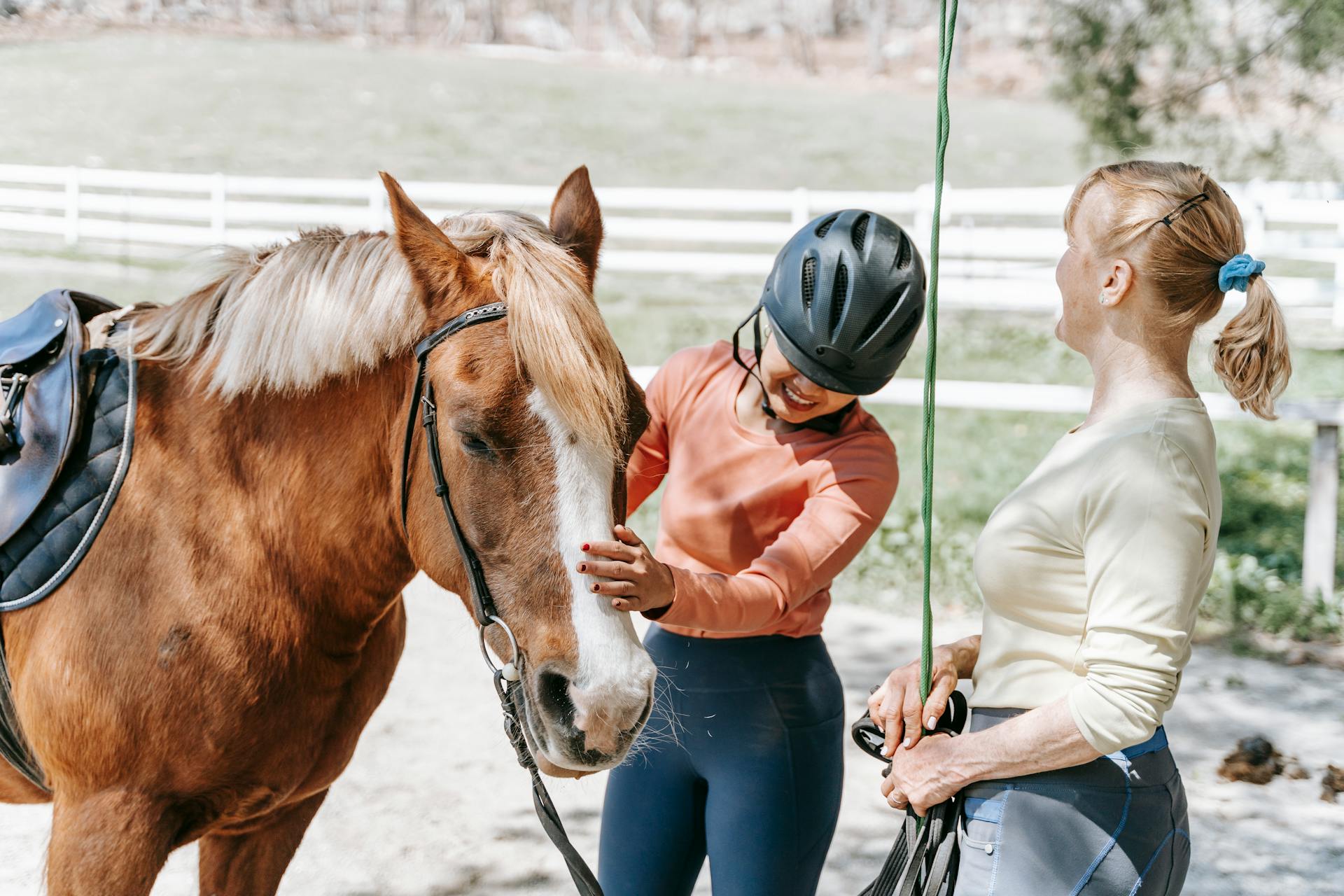 Smiling Women with Horse