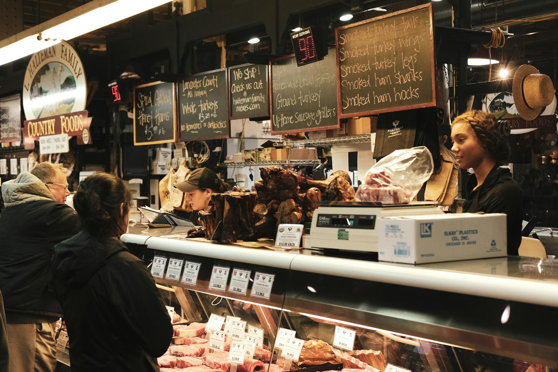 People at a Meat Shop