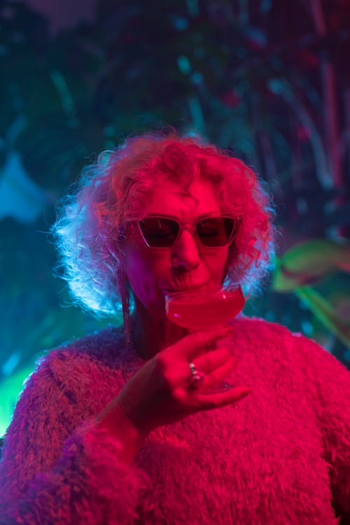 Photo of Chic Grandma Drinking Cocktail 
