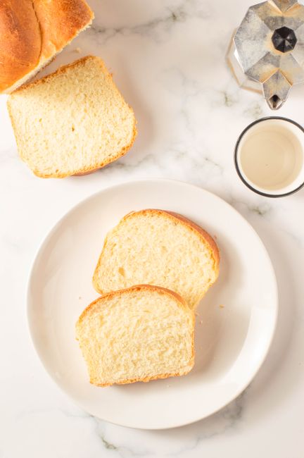japanese milk bread loaf sliced