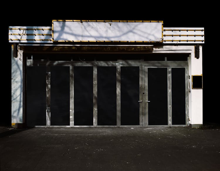 Closed Doors Of An Abandoned Theater