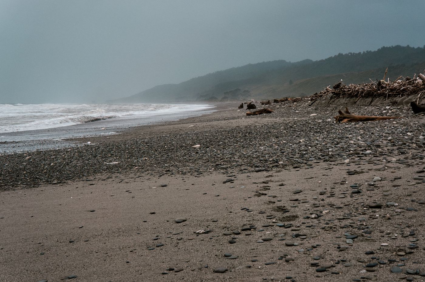 Crashing waves on the rocky seashore of the Lost Coast, Northern California
