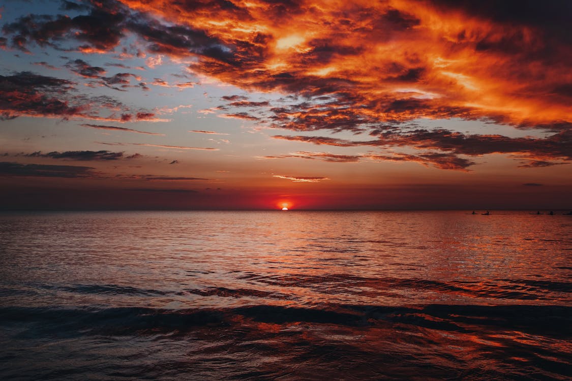 Free View of Sea At Sunset Stock Photo