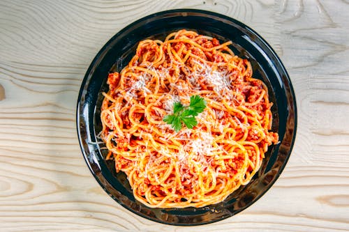 Italian Spaghetti with Parsley Garnish