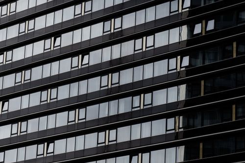 Free Contemporary glass facade showcasing urban architecture in Manchester, England. Stock Photo