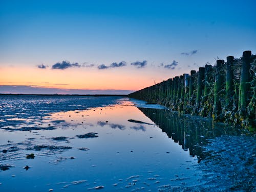 Kostenloses Stock Foto zu blauer himmel, dämmerung, draußen