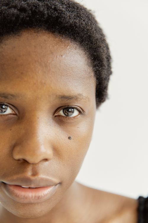 Free Intimate close-up portrait of an adult woman, capturing deep emotions and expression. Stock Photo