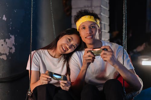 A Couple Playing Games Together 