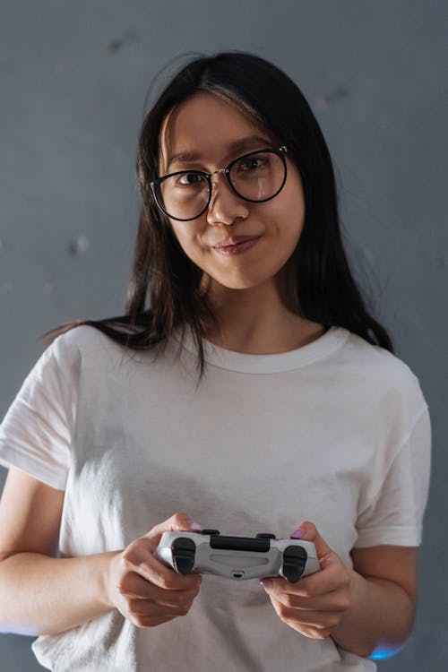 A Woman Holding a Game Controller