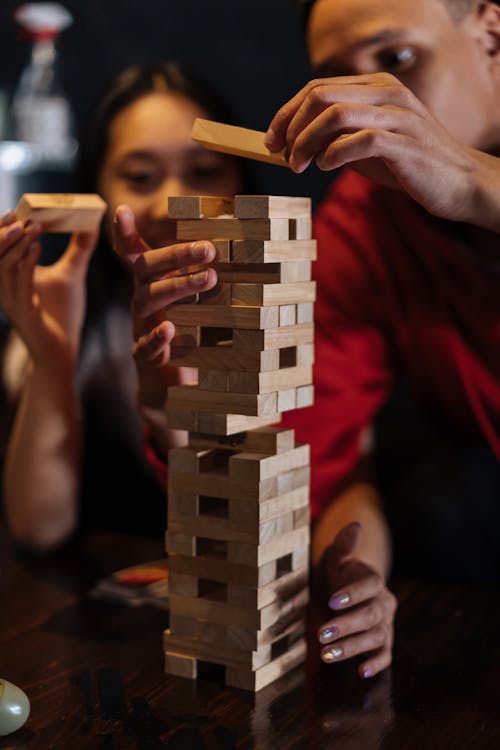 A Couple Playing Jenga