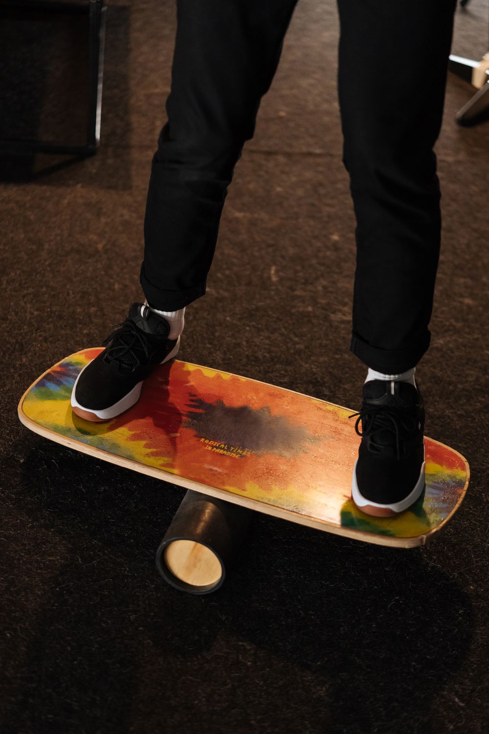 Balance-board inspiration: feet on a board