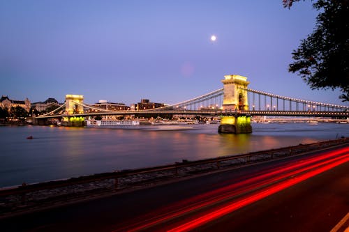 Photography of Szechenyi Chain Bridge in Budapest during Night Time