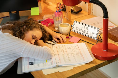 Free A Woman Sleeping on Table  Stock Photo