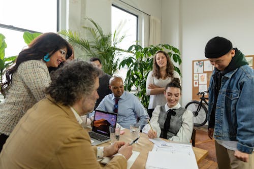 Colleagues Looking at a Document