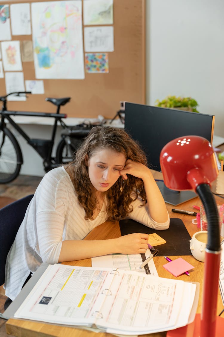 Woman Feeling Bored At Work