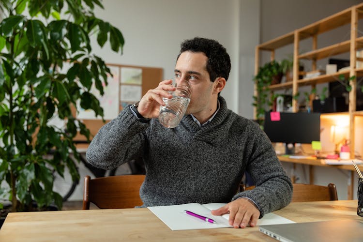 A Man Drinking Water 