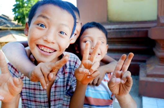 Three Boy's Taking Group Selfie