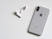 Silver Iphone X With Airpods