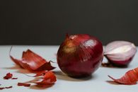 Close-up Shot of Red Onions