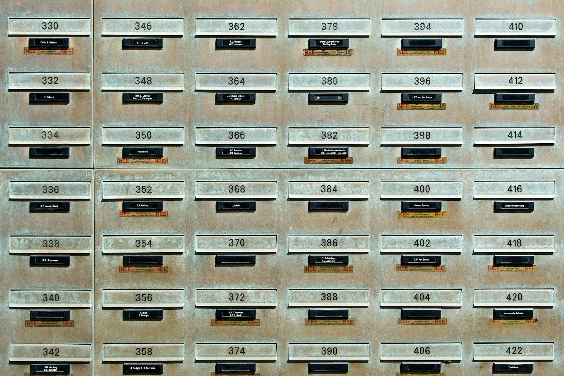 Mailboxes with Numbers