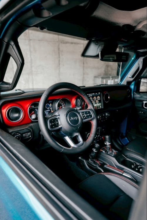 Free Steering Wheel of A Wrangler Jeep Stock Photo