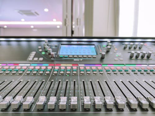 Control Panel of an Audio Mixer