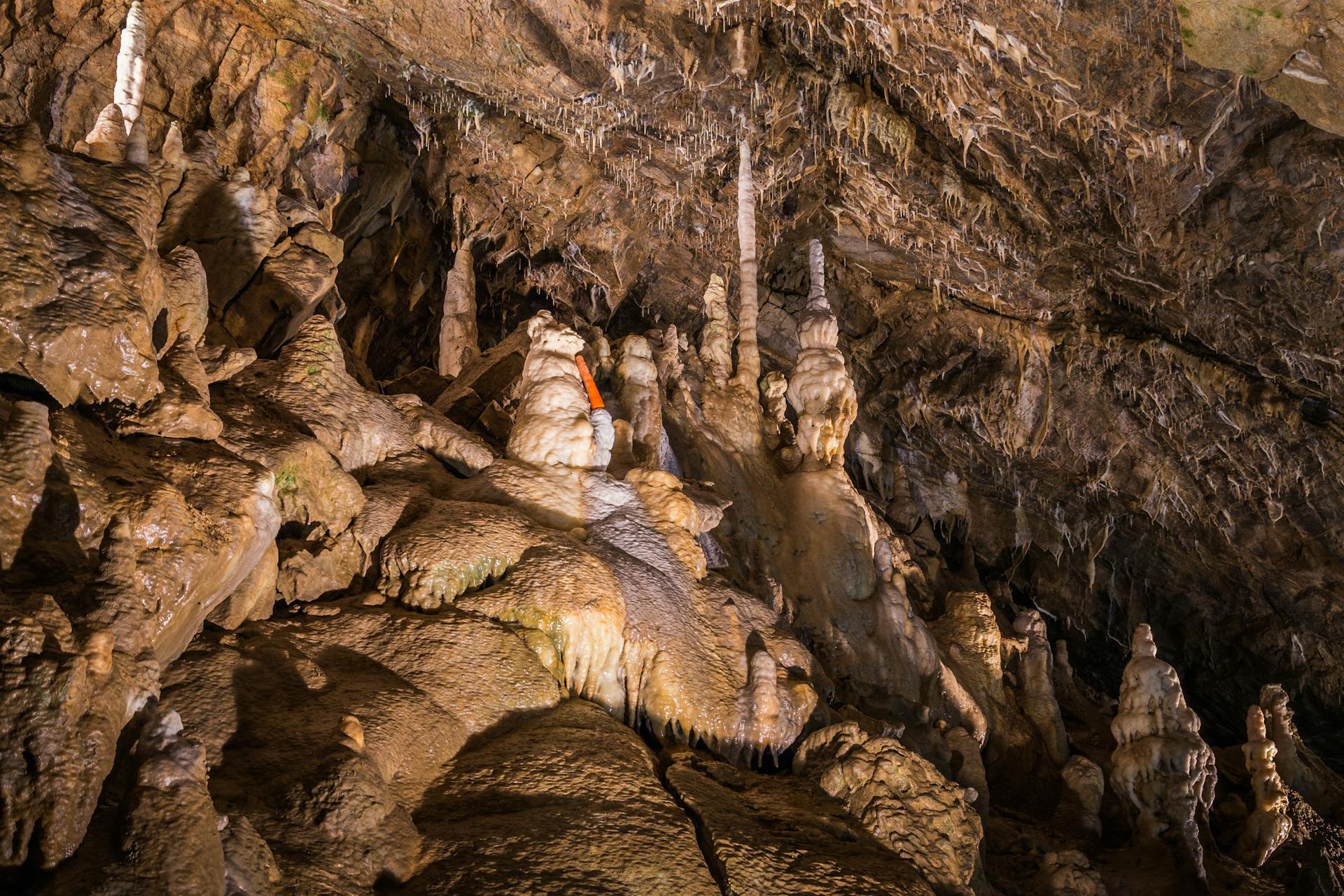 Explore the intricate rock formations in Baumann's Cave in Germany.