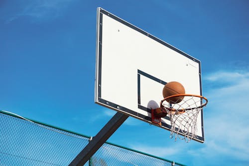 A Basketball on the Hoop