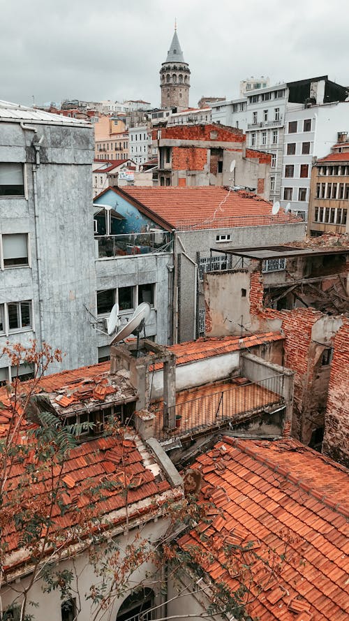 Old buildings with roof tiles