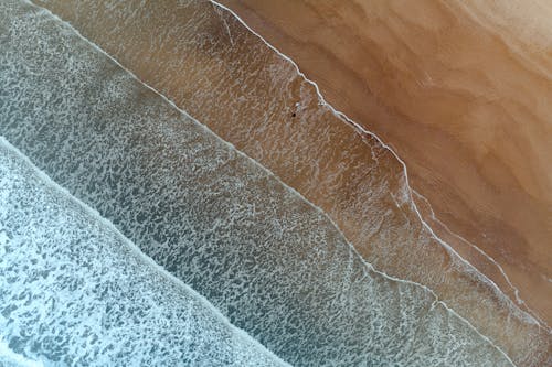 Aerial View of Beach Waves