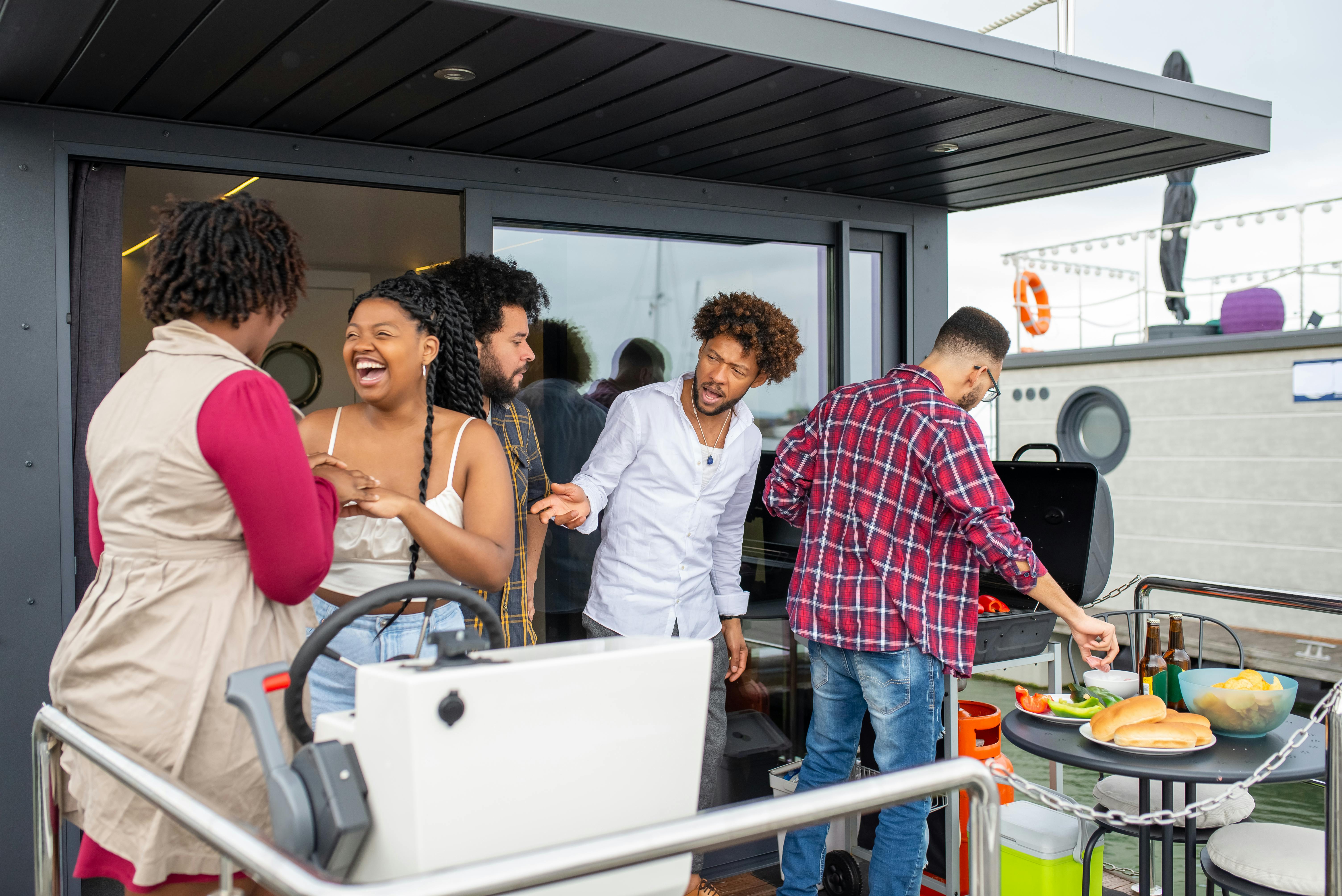 Free Friends Having Barbeque Party Stock Photo