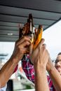 Person Holding Brown Glass Bottle