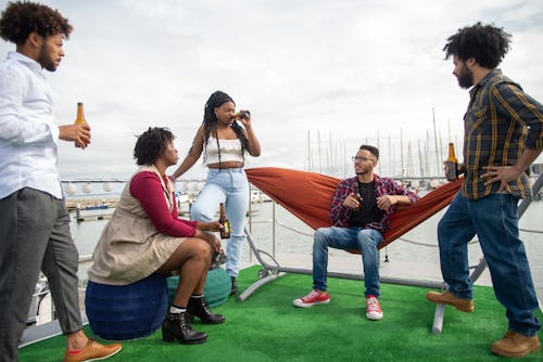 People Hanging Out on a Yacht