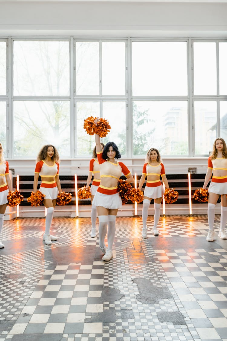 Photograph Of A Group Of Cheerleaders