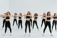 Girls Rehearsing on White Background