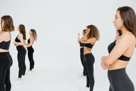 Side View of Girls on White Background