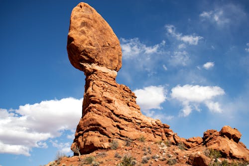 Brown Rock Formation Under Blue Sky