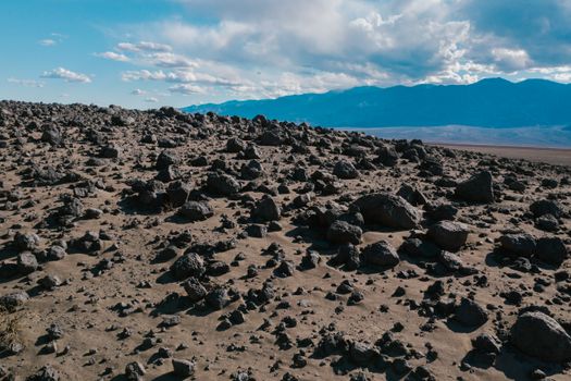 Sunlit Rocks on Desert
