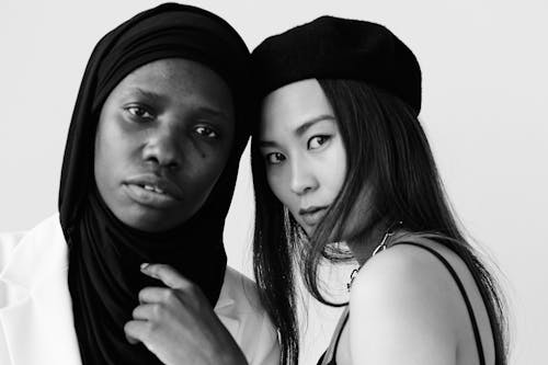 Black and White Photo of Women