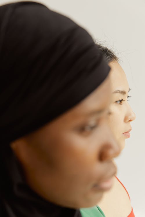 Women's Face in Close Up Photography