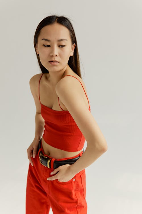 Fotos de stock gratuitas de asiático, blusa roja, bonita